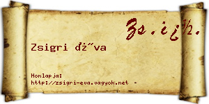 Zsigri Éva névjegykártya